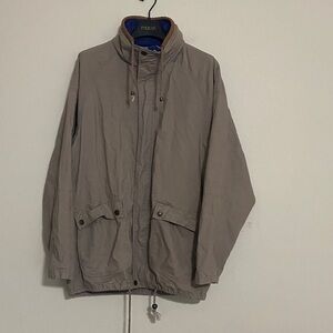 Vintage Taupe Lightweight Shirt Jacket with Blue Lining